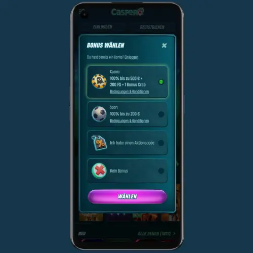 Caspero Mobile Register